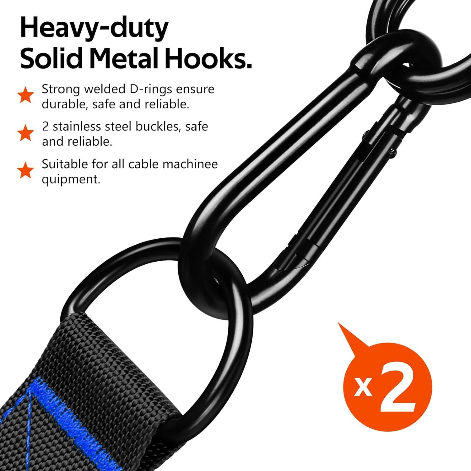 imageWALITO Exercise Handles Replacement Cable Machine Attachments for Home Gym Equipment Pulley System Pilates Resistance Bands Strength Trainer Heavy Duty Working Out HandlesBlackBlue