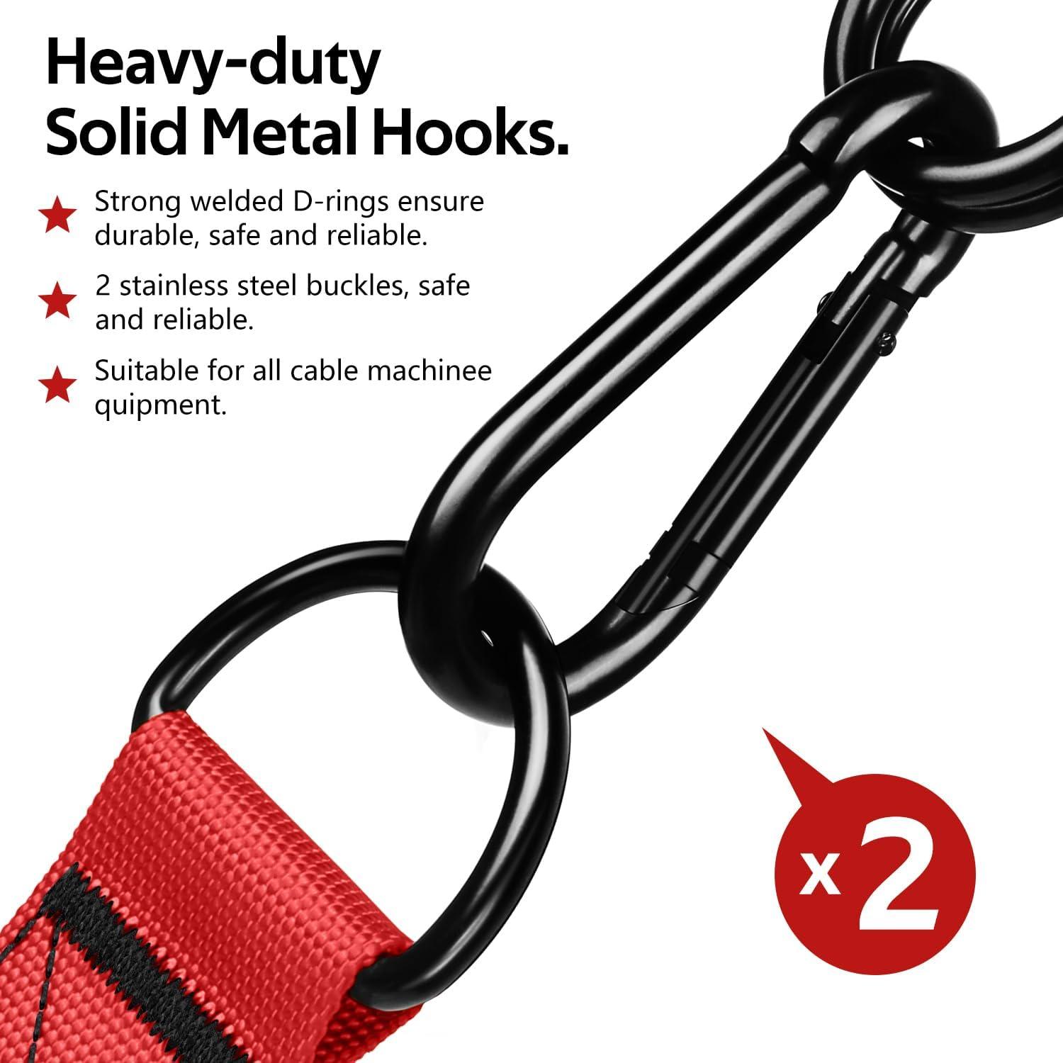 imageWALITO Exercise Handles Replacement Cable Machine Attachments for Home Gym Equipment Pulley System Pilates Resistance Bands Strength Trainer Heavy Duty Working Out HandlesRed