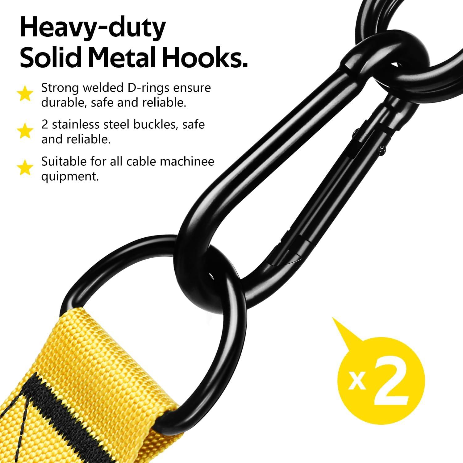 imageWALITO Exercise Handles Replacement Cable Machine Attachments for Home Gym Equipment Pulley System Pilates Resistance Bands Strength Trainer Heavy Duty Working Out HandlesYellow