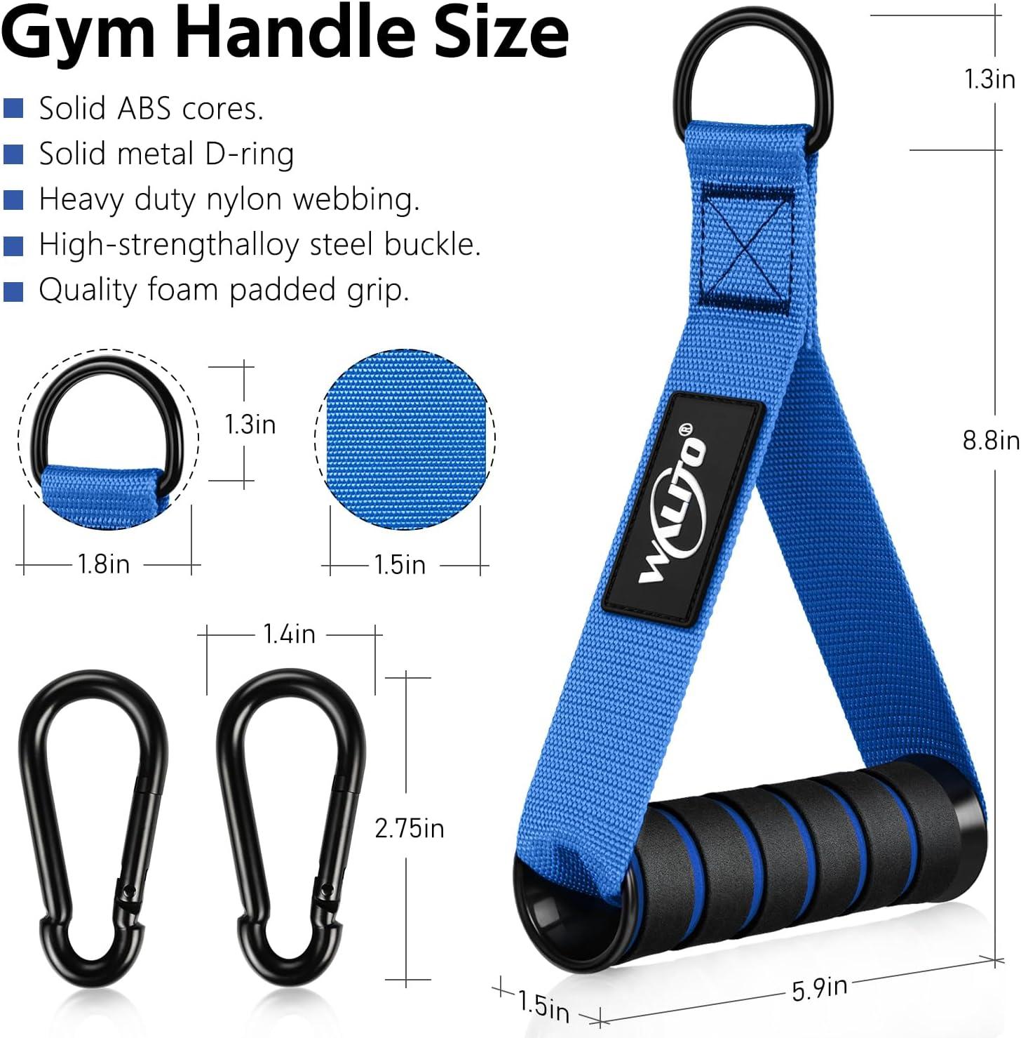 imageWALITO Exercise Handles Replacement Cable Machine Attachments for Home Gym Equipment Pulley System Pilates Resistance Bands Strength Trainer Heavy Duty Working Out HandlesBlue