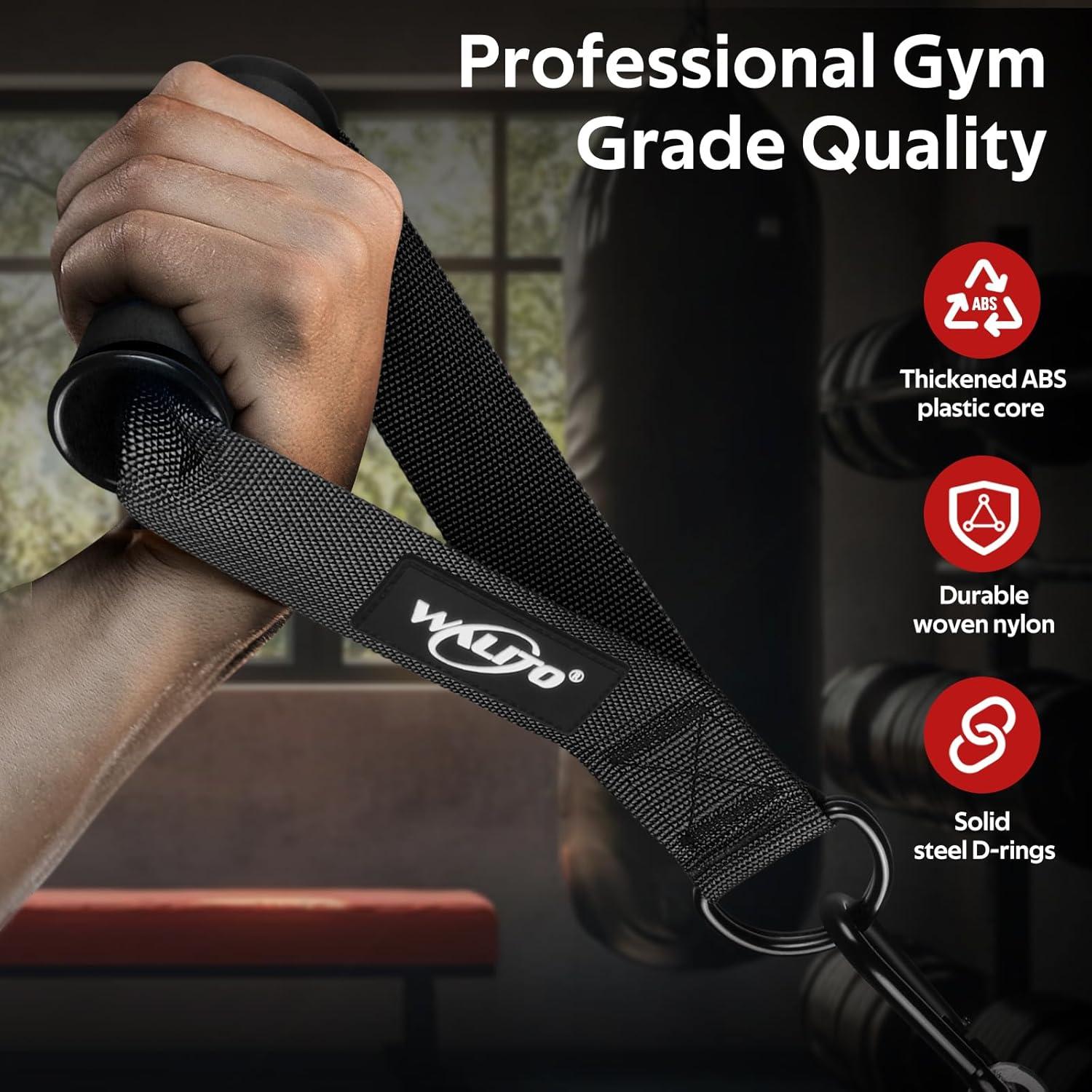 imageWALITO Exercise Handles Replacement Cable Machine Attachments for Home Gym Equipment Pulley System Pilates Resistance Bands Strength Trainer Heavy Duty Working Out HandlesBlack