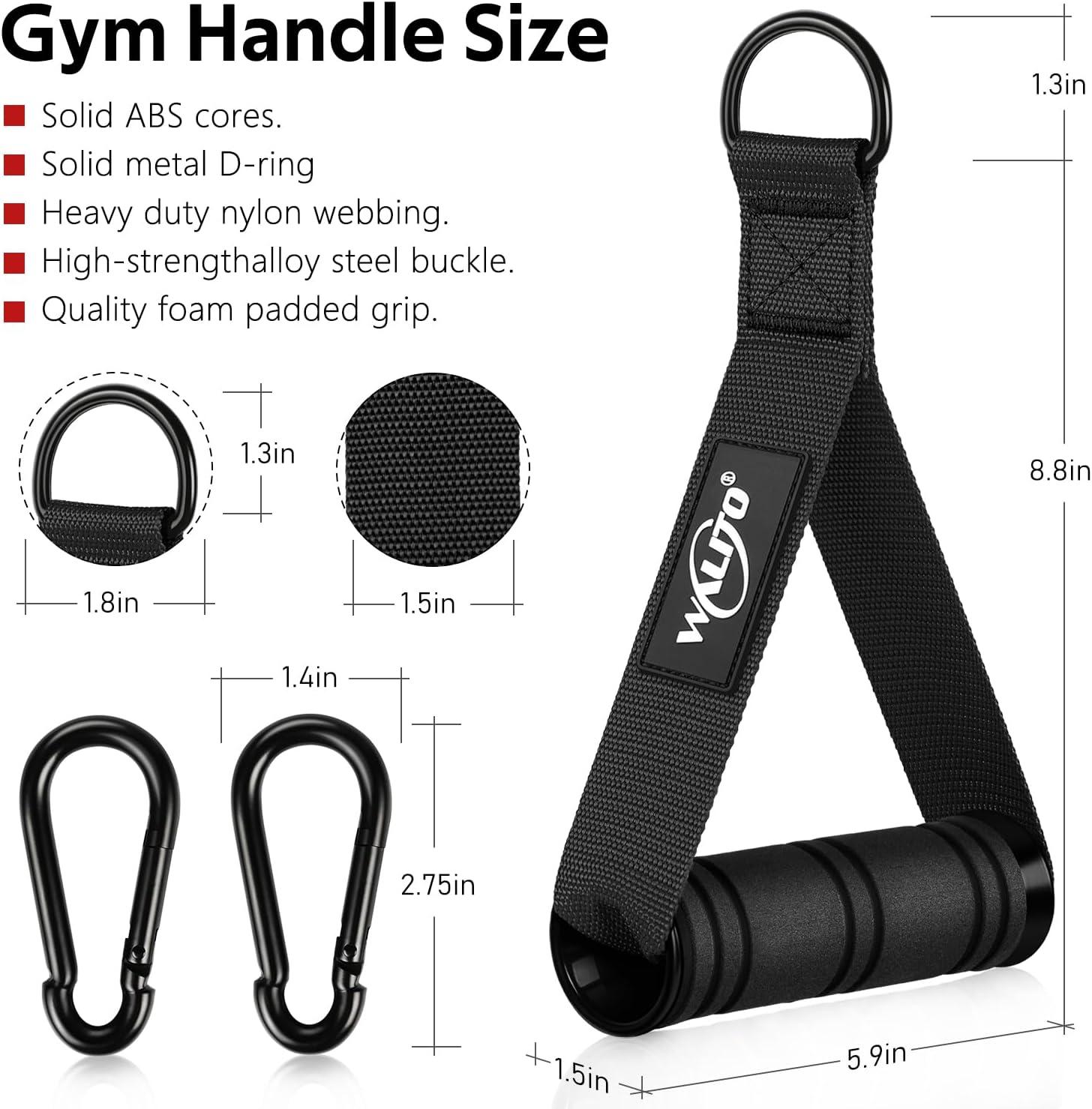 imageWALITO Exercise Handles Replacement Cable Machine Attachments for Home Gym Equipment Pulley System Pilates Resistance Bands Strength Trainer Heavy Duty Working Out HandlesBlack