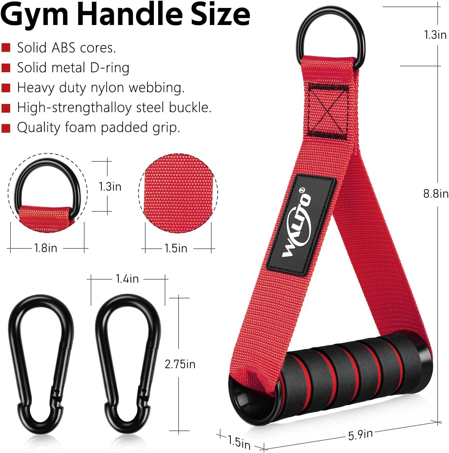 imageWALITO Exercise Handles Replacement Cable Machine Attachments for Home Gym Equipment Pulley System Pilates Resistance Bands Strength Trainer Heavy Duty Working Out HandlesRed