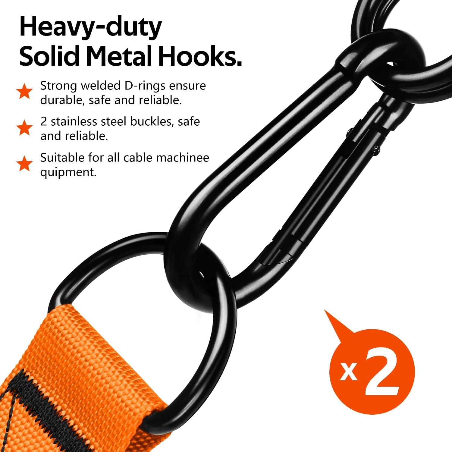 imageWALITO Exercise Handles Replacement Cable Machine Attachments for Home Gym Equipment Pulley System Pilates Resistance Bands Strength Trainer Heavy Duty Working Out HandlesOrange