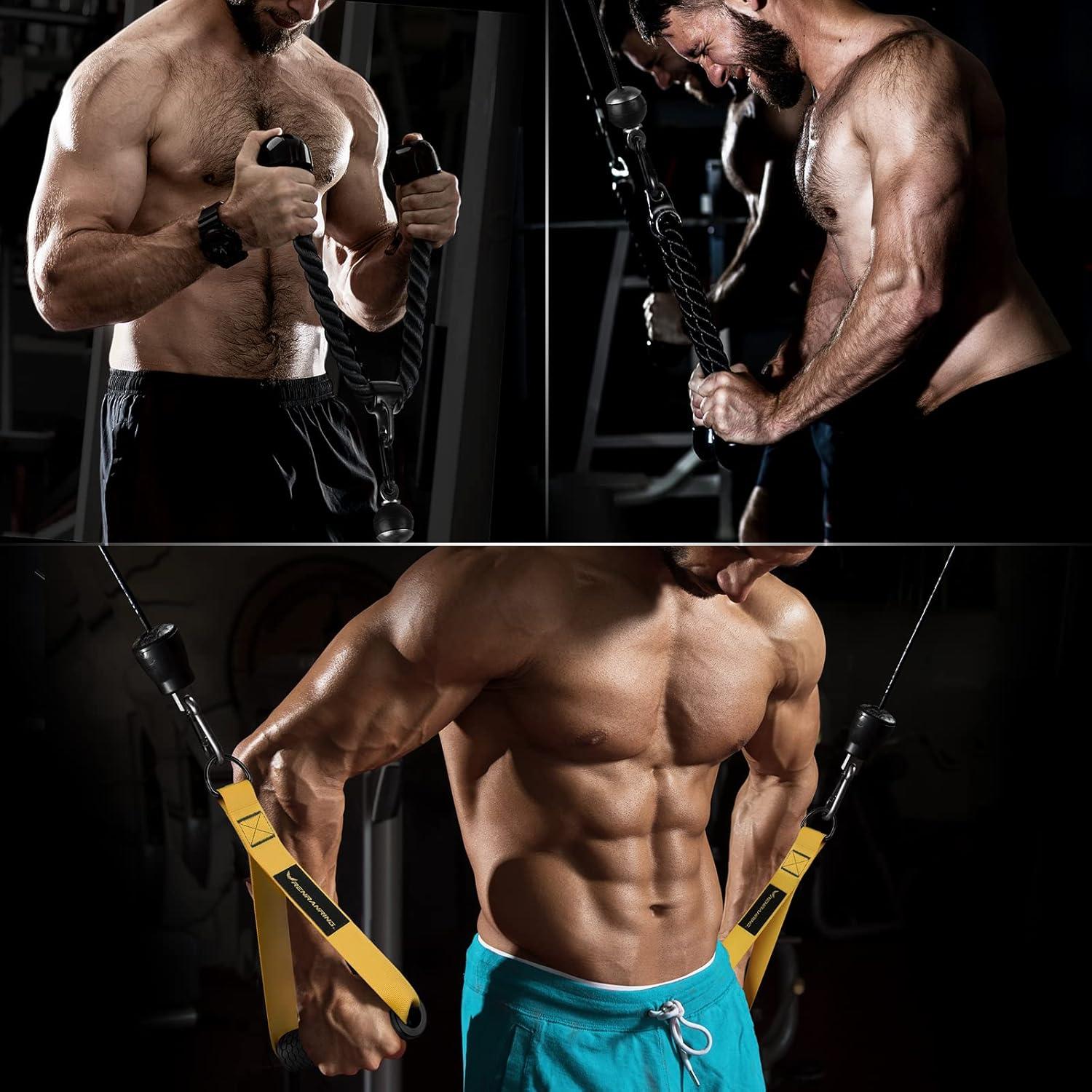 imageWeight Cable Pulley System Gym Upgraded LAT Pull Down Machine Accessories LAT and Lift Cable Pulley Attachments for Home Gym Equipment Crossover Clip Chest Tricep Pull Down Biceps Curl Workout