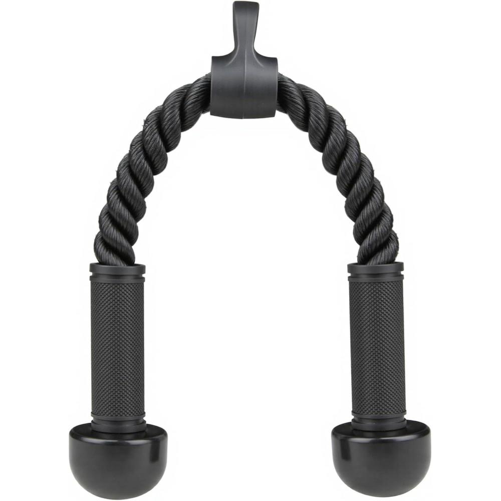 imageQIANGZEHU Tricep Rope Cable Attachment for Gym Rope PullDown Attachment with Rubber Handles Exercise Machine Attachments Pulley System
