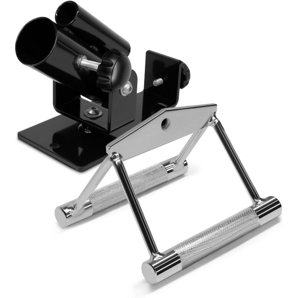 imageYes4All Exercise Machine Adjustable T Bar Row Attachment D Row HandleLandmine Handle Attachment with Textured Rubber HandlesD Combo T bar Row  Double Grip Row