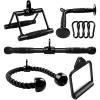 H. (Black) Tricep Rope + Double D + Straight Bar + V Bar + Single D
