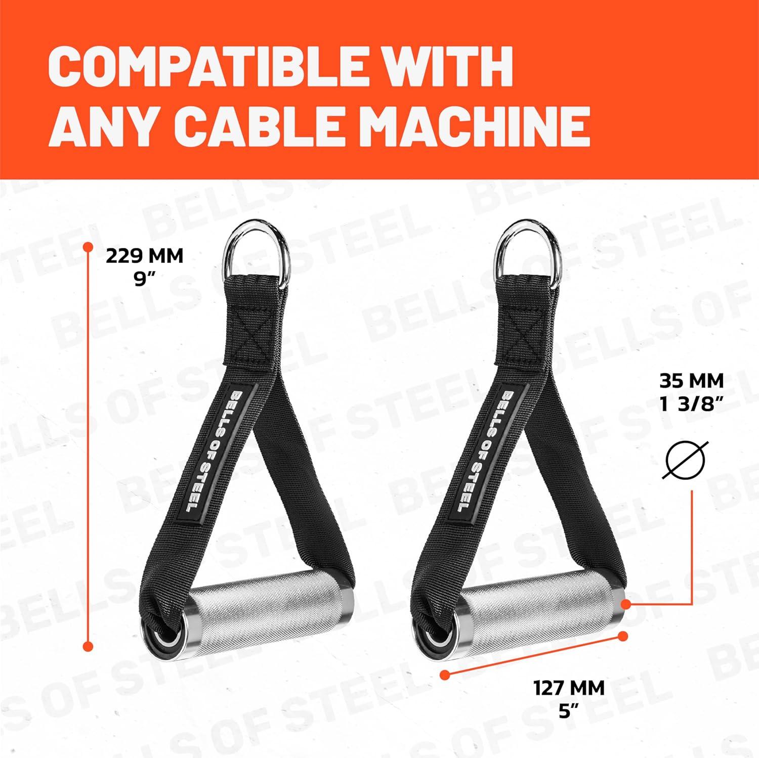 imageBells of Steel Aluminum Exercise Handles for Cable Machine Attachment Premium Gym Handles for Functional Trainers SmoothBearing Rotation Light Knurling Grip RustResistant Sold in Pairs