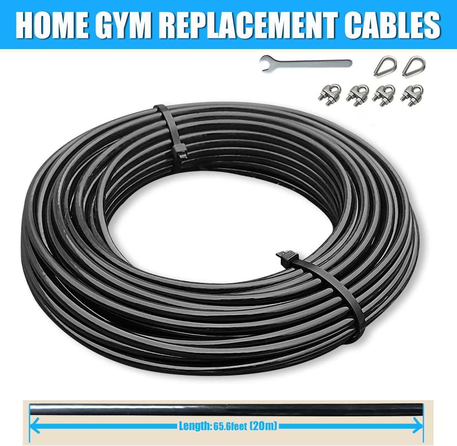 imageKORIKAHM Replacement Cables for Home Gym 656984 Ft Fitness Pulley Cable 5mm TPU Coated Weight Machine Steel Cable Replacement for Pulley System Gym656 Feet