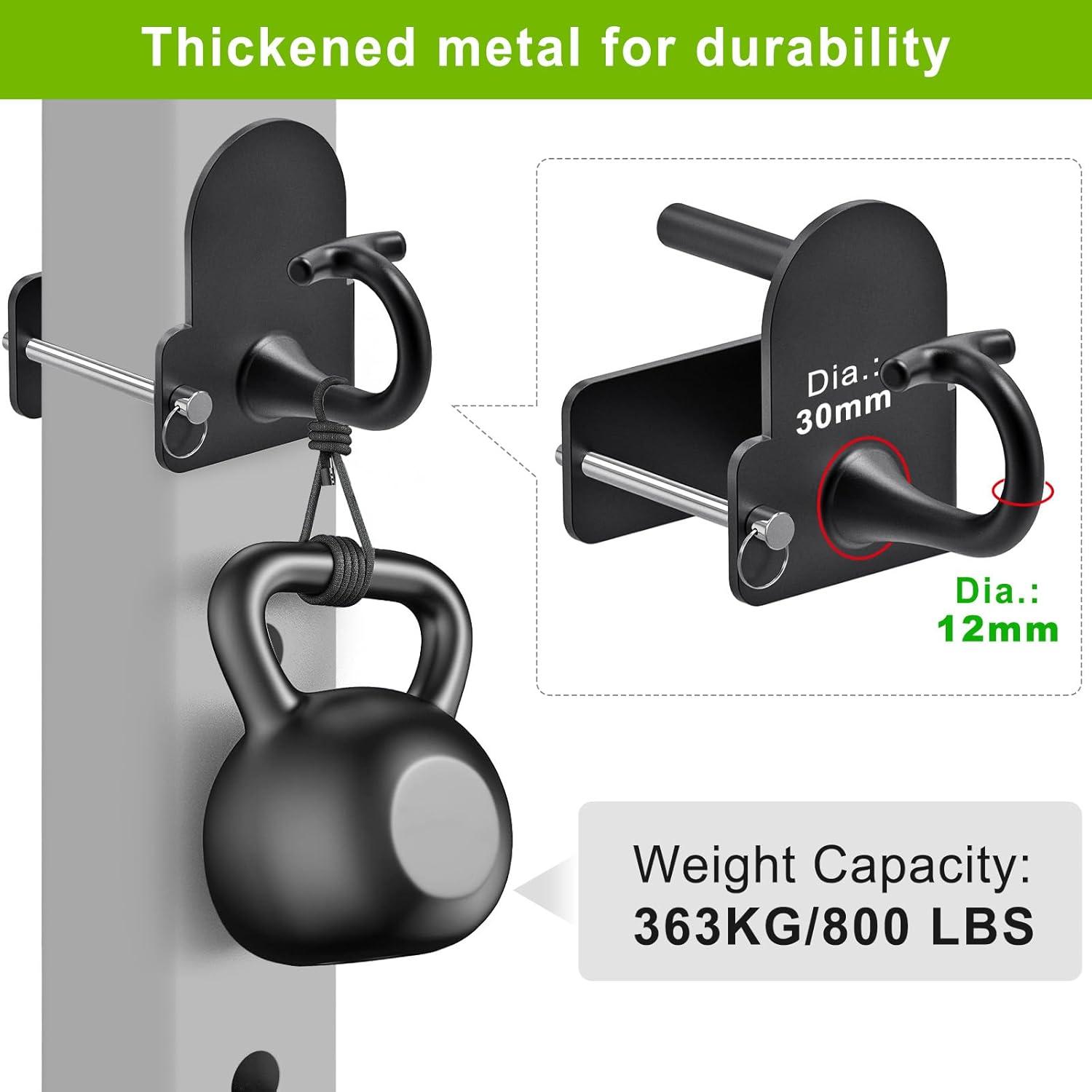 imageKipika Anchor for Resistance Bands Fits 3 x 3 Power Rack with 58 or 1 Hole Heavy Duty Steel Hooks with Rubber Pads for Home Gym Workouts Strength Trainingand Physical Therapy Exercise 2 Packfor 3x3 Power Rack with 58 or 1 Hole
