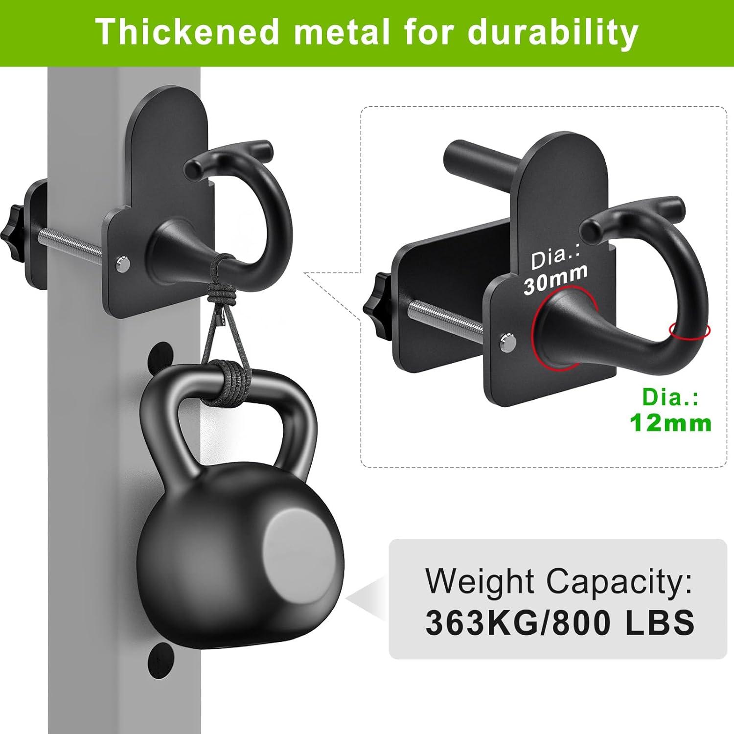 imageKipika Anchor for Resistance Bands Fits 3 x 3 Power Rack with 58 or 1 Hole Heavy Duty Steel Hooks with Rubber Pads for Home Gym Workouts Strength Trainingand Physical Therapy Exercise 2 Packfor 2 x 2 Power Rack with 58 or 1 Hole