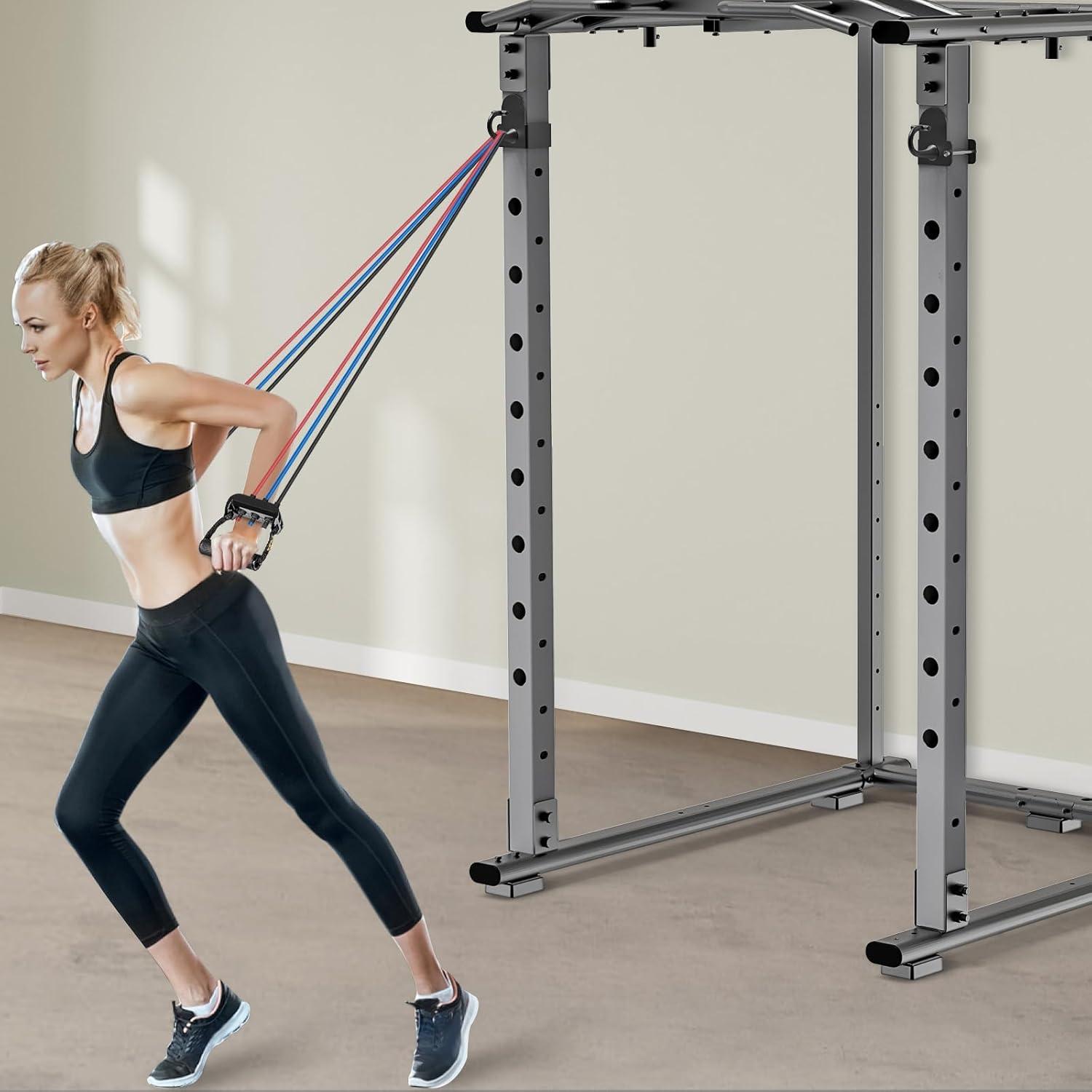 imageKipika Anchor for Resistance Bands Fits 3 x 3 Power Rack with 58 or 1 Hole Heavy Duty Steel Hooks with Rubber Pads for Home Gym Workouts Strength Trainingand Physical Therapy Exercise 2 Packfor 3x3 Power Rack with 58 or 1 Hole
