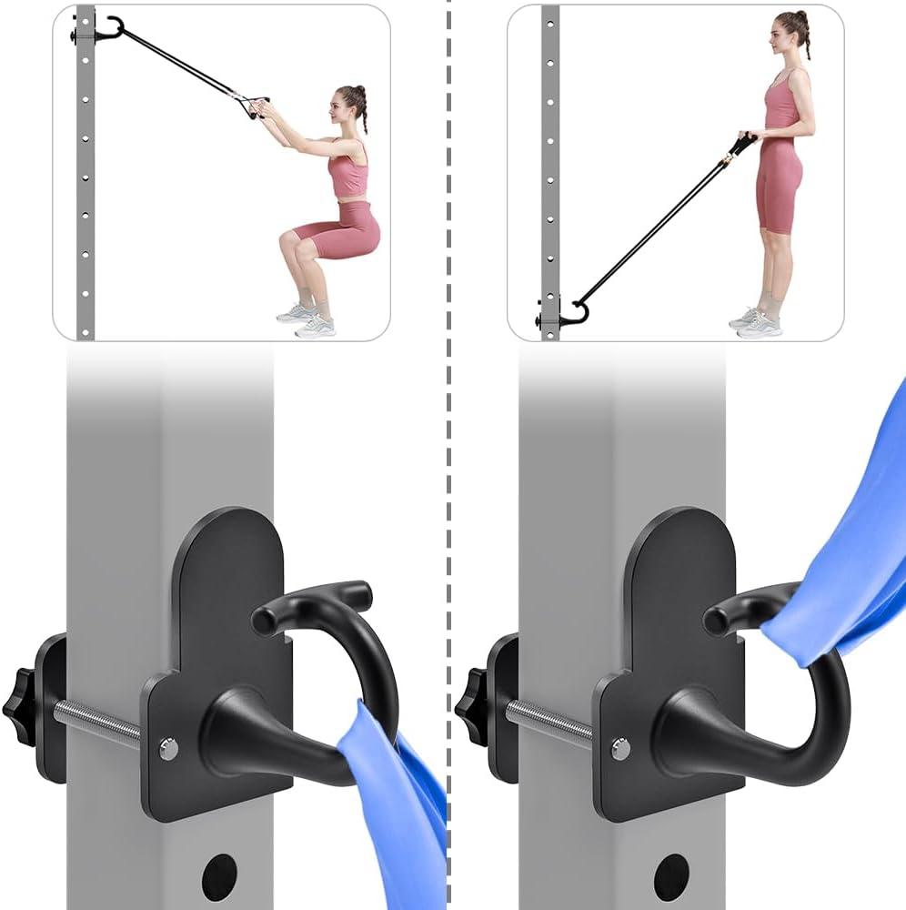 imageKipika Anchor for Resistance Bands Fits 3 x 3 Power Rack with 58 or 1 Hole Heavy Duty Steel Hooks with Rubber Pads for Home Gym Workouts Strength Trainingand Physical Therapy Exercise 2 Packfor 2 x 2 Power Rack with 58 or 1 Hole