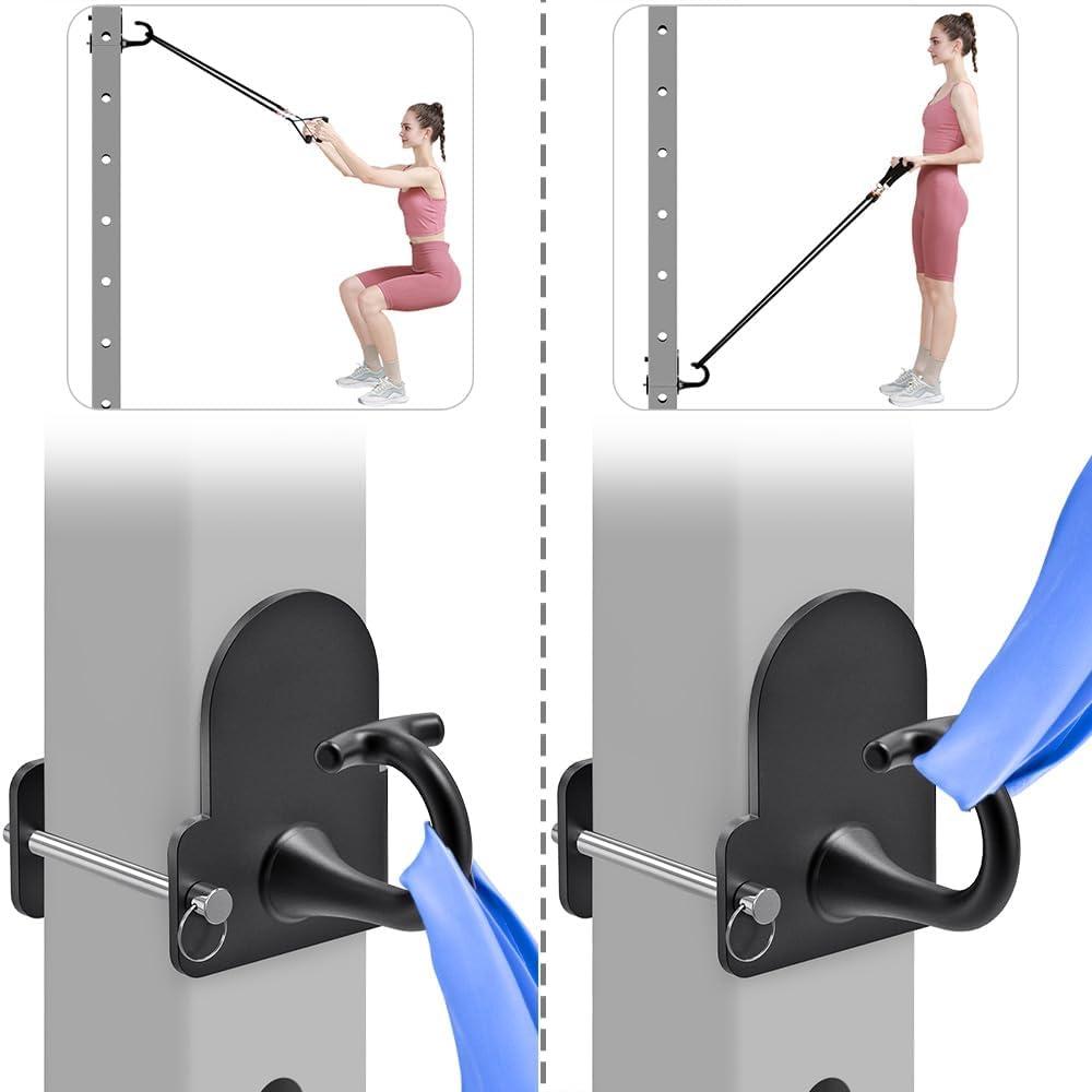 imageKipika Anchor for Resistance Bands Fits 3 x 3 Power Rack with 58 or 1 Hole Heavy Duty Steel Hooks with Rubber Pads for Home Gym Workouts Strength Trainingand Physical Therapy Exercise 2 Packfor 3x3 Power Rack with 58 or 1 Hole