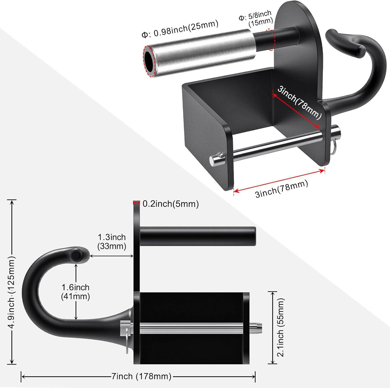 imageKipika Anchor for Resistance Bands Fits 3 x 3 Power Rack with 58 or 1 Hole Heavy Duty Steel Hooks with Rubber Pads for Home Gym Workouts Strength Trainingand Physical Therapy Exercise 2 Packfor 3x3 Power Rack with 58 or 1 Hole