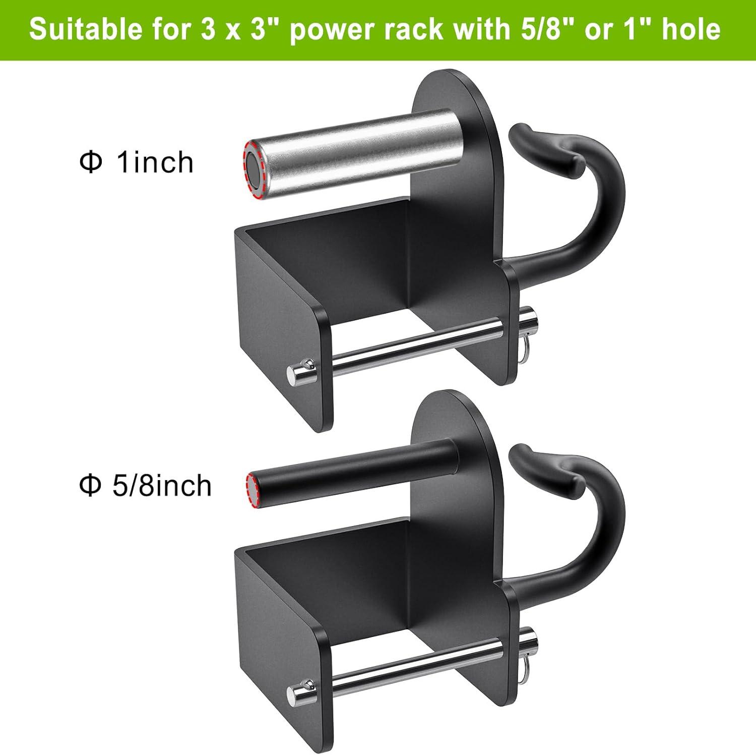 imageKipika Anchor for Resistance Bands Fits 3 x 3 Power Rack with 58 or 1 Hole Heavy Duty Steel Hooks with Rubber Pads for Home Gym Workouts Strength Trainingand Physical Therapy Exercise 2 Packfor 3x3 Power Rack with 58 or 1 Hole