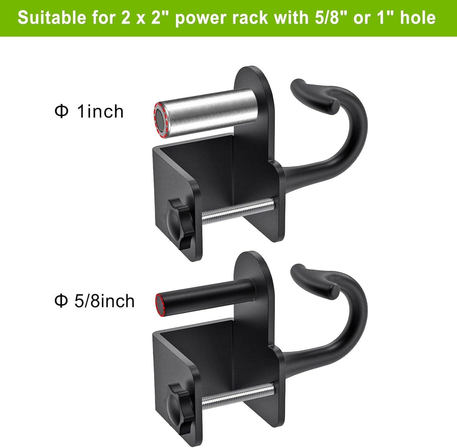 imageKipika Anchor for Resistance Bands Fits 3 x 3 Power Rack with 58 or 1 Hole Heavy Duty Steel Hooks with Rubber Pads for Home Gym Workouts Strength Trainingand Physical Therapy Exercise 2 Packfor 2 x 2 Power Rack with 58 or 1 Hole