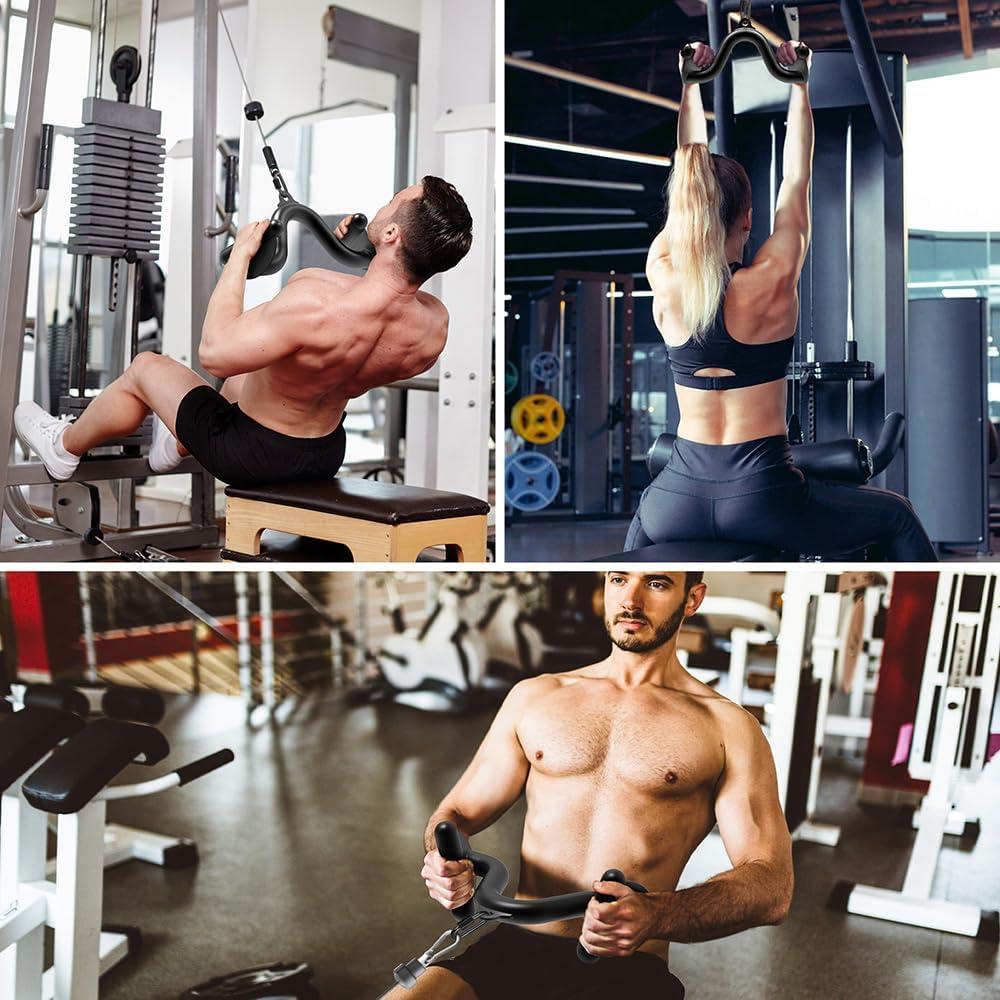 imageKipika Tricep Pull Down Attachment Cable Machine Accessories for Home Gym Cable Machine Attachments Pulley System Gym LAT Pull Down Attachment Weight Fitness28 Tricep Rope12 V Bar