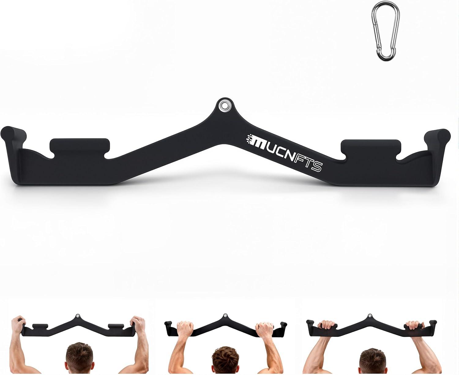imageLAT Pulldown Attachments Thickened Ergonomic Back Tricep Training Handle LAT Pull Down Bar for Press Down Exercises Cable Attachments for Gym and HomeJS0052