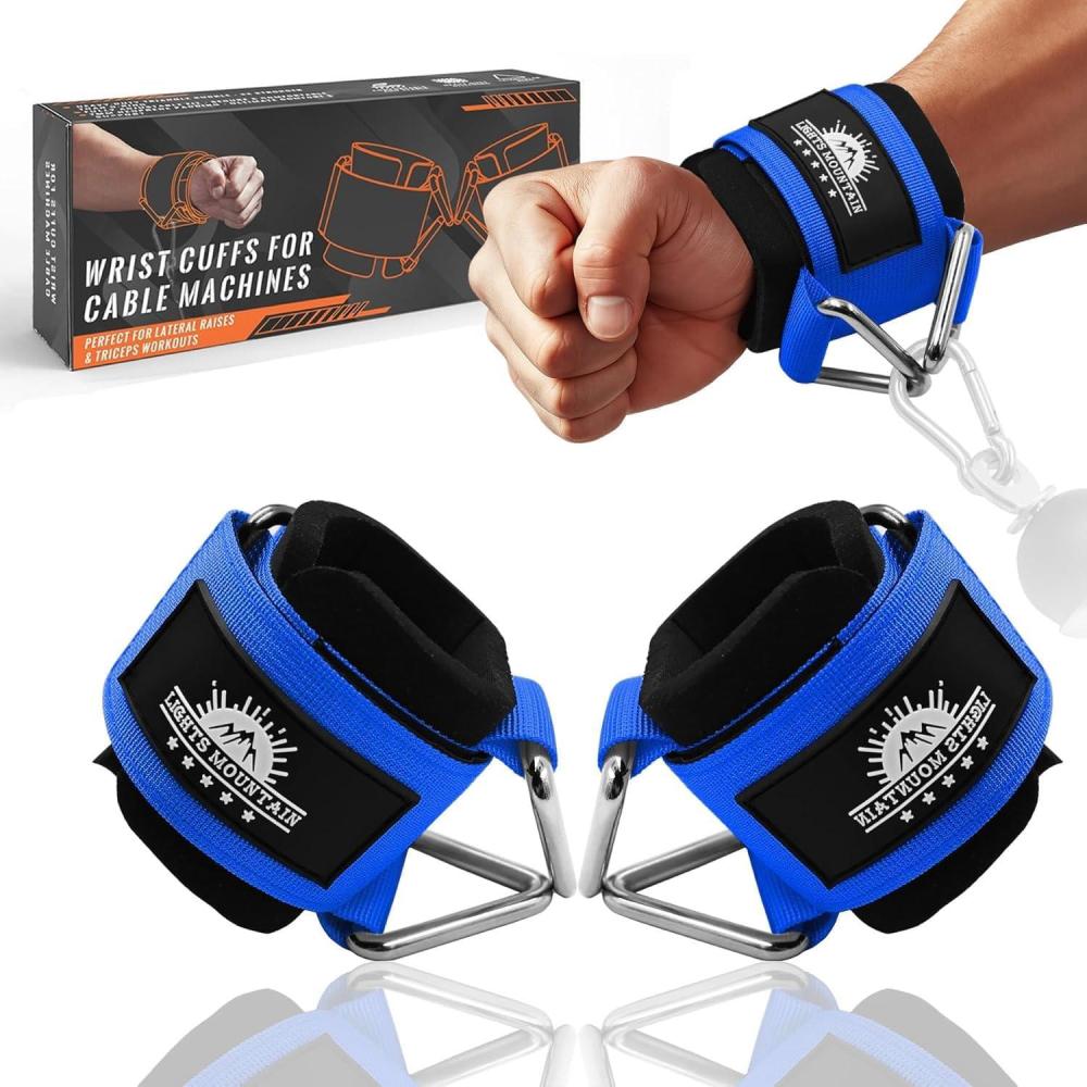 imageAdjustable Wrist Cuffs Neoprene Padded Straps for Cable Machines Strength Training Equipmentblue