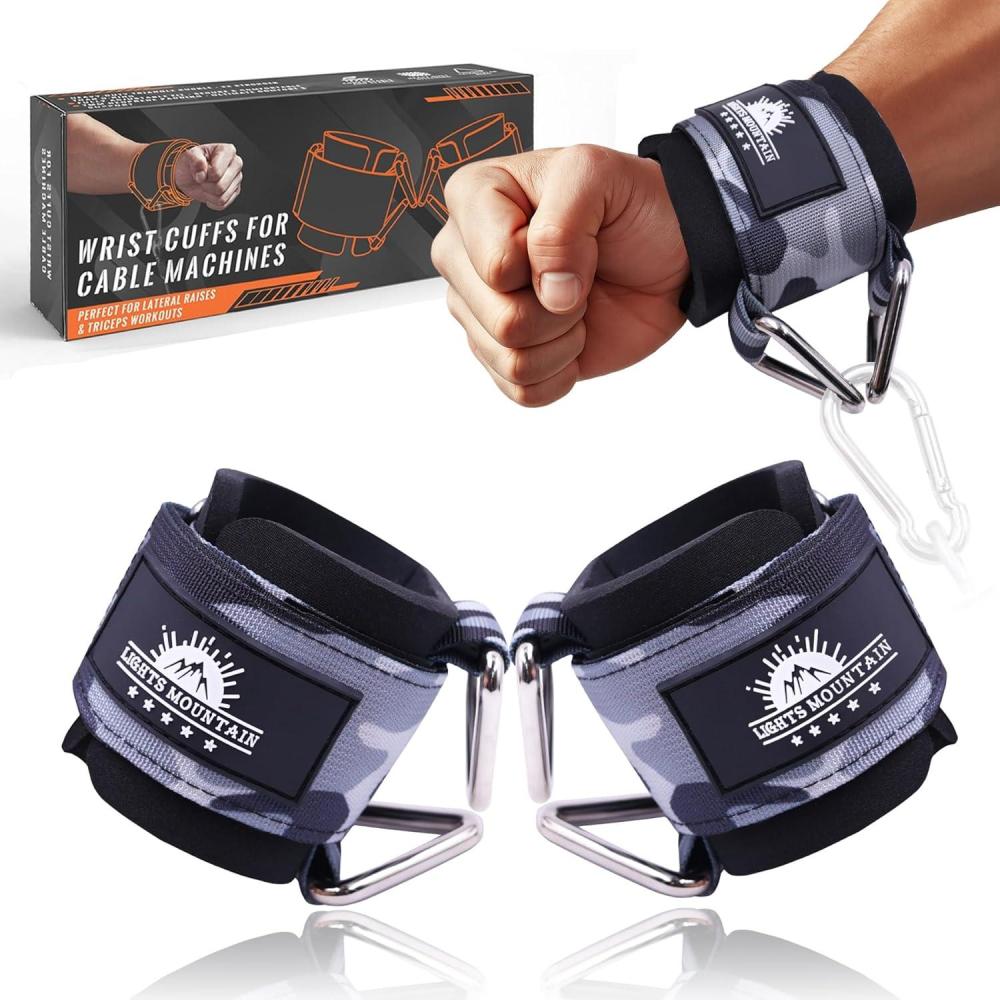 imageAdjustable Wrist Cuffs Neoprene Padded Straps for Cable Machines Strength Training Equipmentcamouflage gray