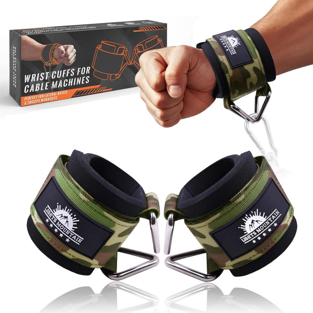 imageAdjustable Wrist Cuffs Neoprene Padded Straps for Cable Machines Strength Training Equipmentcamouflage green