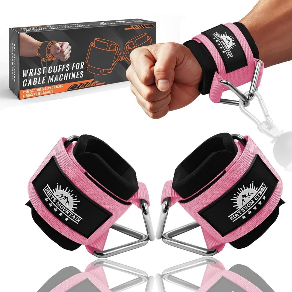 imageAdjustable Wrist Cuffs Neoprene Padded Straps for Cable Machines Strength Training Equipmentpink