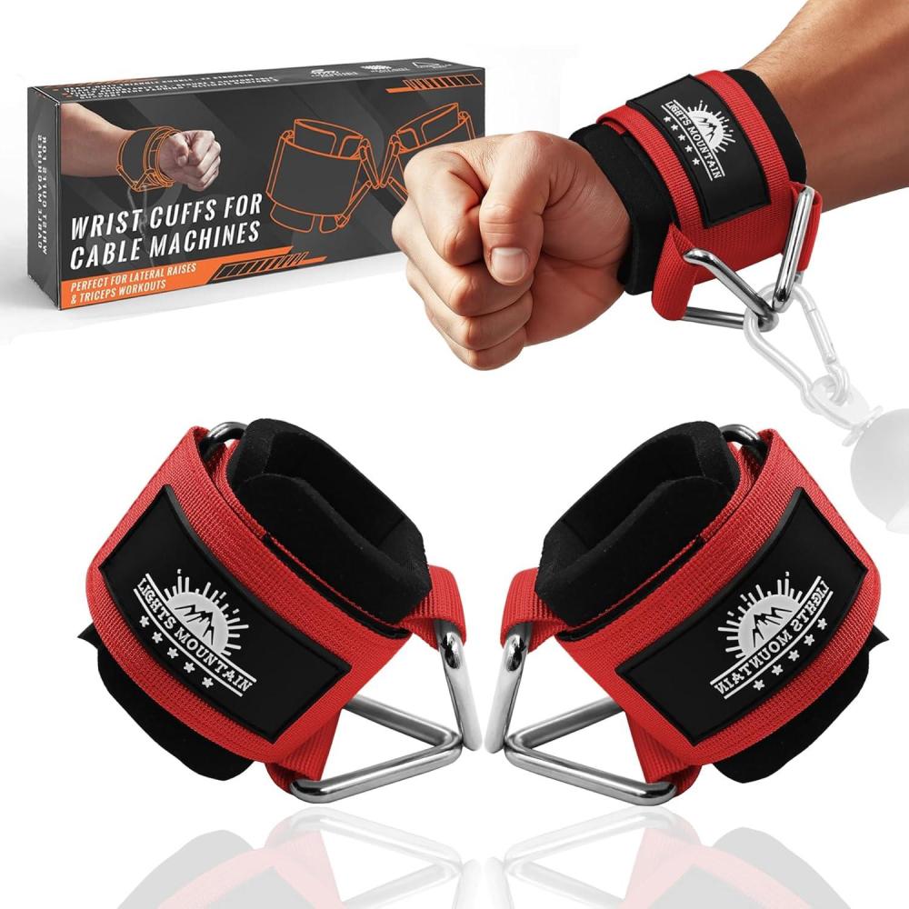 imageAdjustable Wrist Cuffs Neoprene Padded Straps for Cable Machines Strength Training Equipmentred