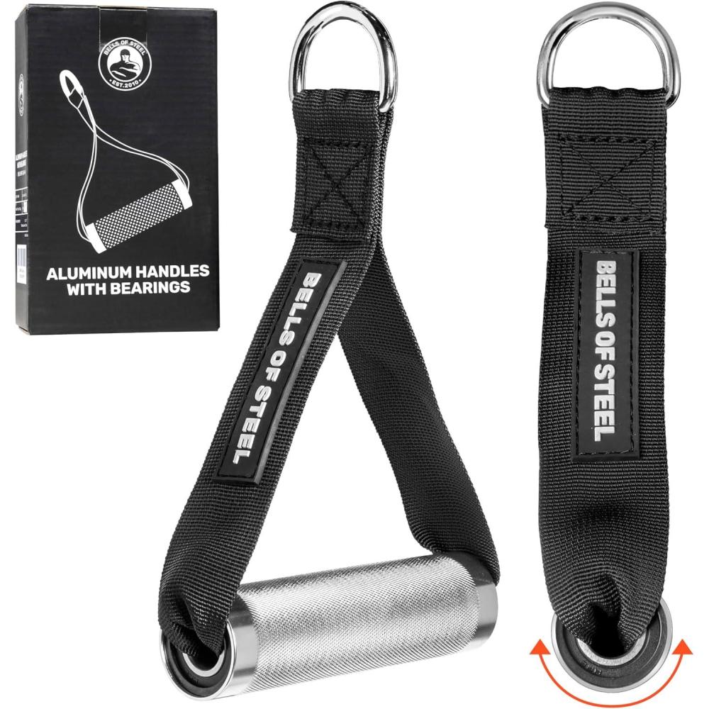 imageBells of Steel Aluminum Exercise Handles for Cable Machine Attachment Premium Gym Handles for Functional Trainers SmoothBearing Rotation Light Knurling Grip RustResistant Sold in Pairs