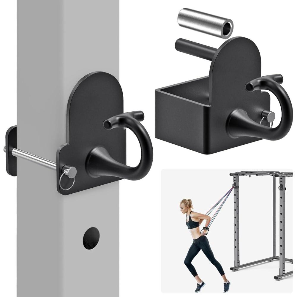 imageKipika Anchor for Resistance Bands Fits 3 x 3 Power Rack with 58 or 1 Hole Heavy Duty Steel Hooks with Rubber Pads for Home Gym Workouts Strength Trainingand Physical Therapy Exercise 2 Packfor 3x3 Power Rack with 58 or 1 Hole