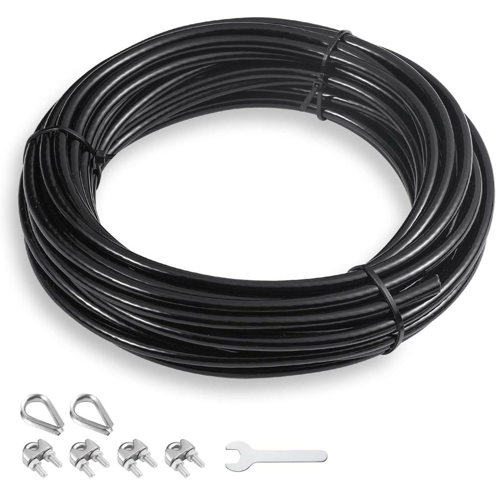 imageSERTT Replacement Cable for Pulley Cable Machine Pulley Cable for DIY Home Gym Wire Rope Length 328656984 Ft for Weight Lift Pulley System Gym Steel Cable Thick 5mm TPU Coated328 Feet