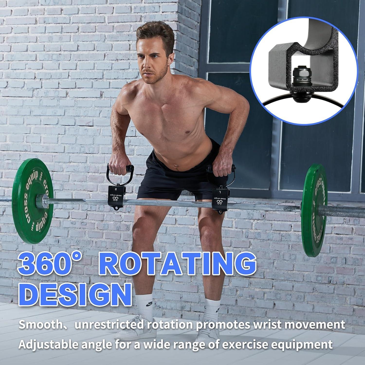imageRotating PullUp HandlesErgonomic Exercise Handle for LAT Pulldown AttachmentsSeated RowsBarbell Handles Quick Attachment to Bar for Strength Training WorkoutBlack