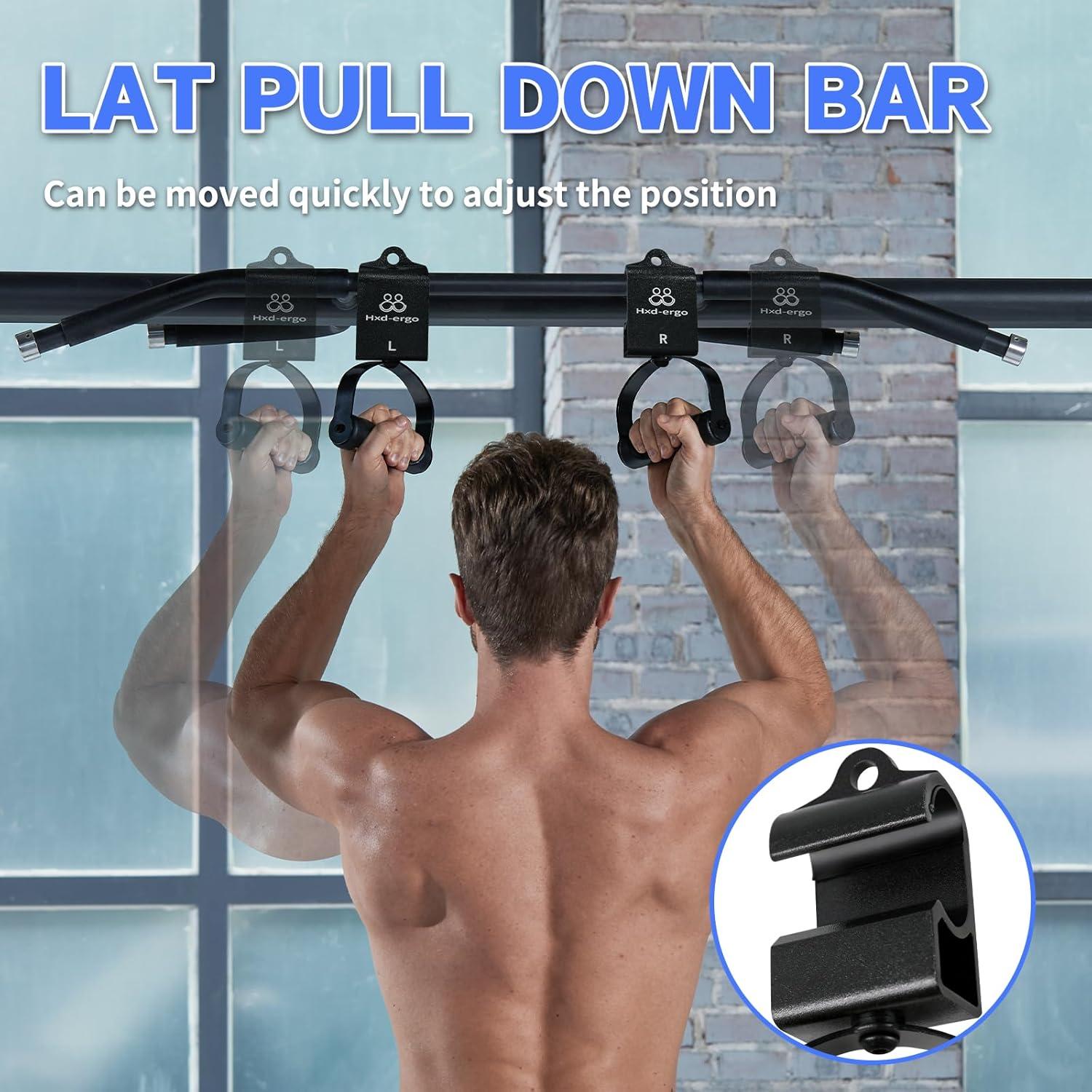 imageRotating PullUp HandlesErgonomic Exercise Handle for LAT Pulldown AttachmentsSeated RowsBarbell Handles Quick Attachment to Bar for Strength Training WorkoutBlack