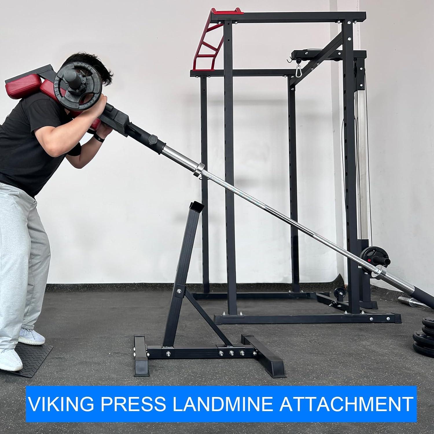 imageViking Press Landmine Handle for 2Inch Barbell Hack Squat TBar Row Attachment Strength Training Accessories Shoulder Press Landmine Attachment EquipmentStyle H