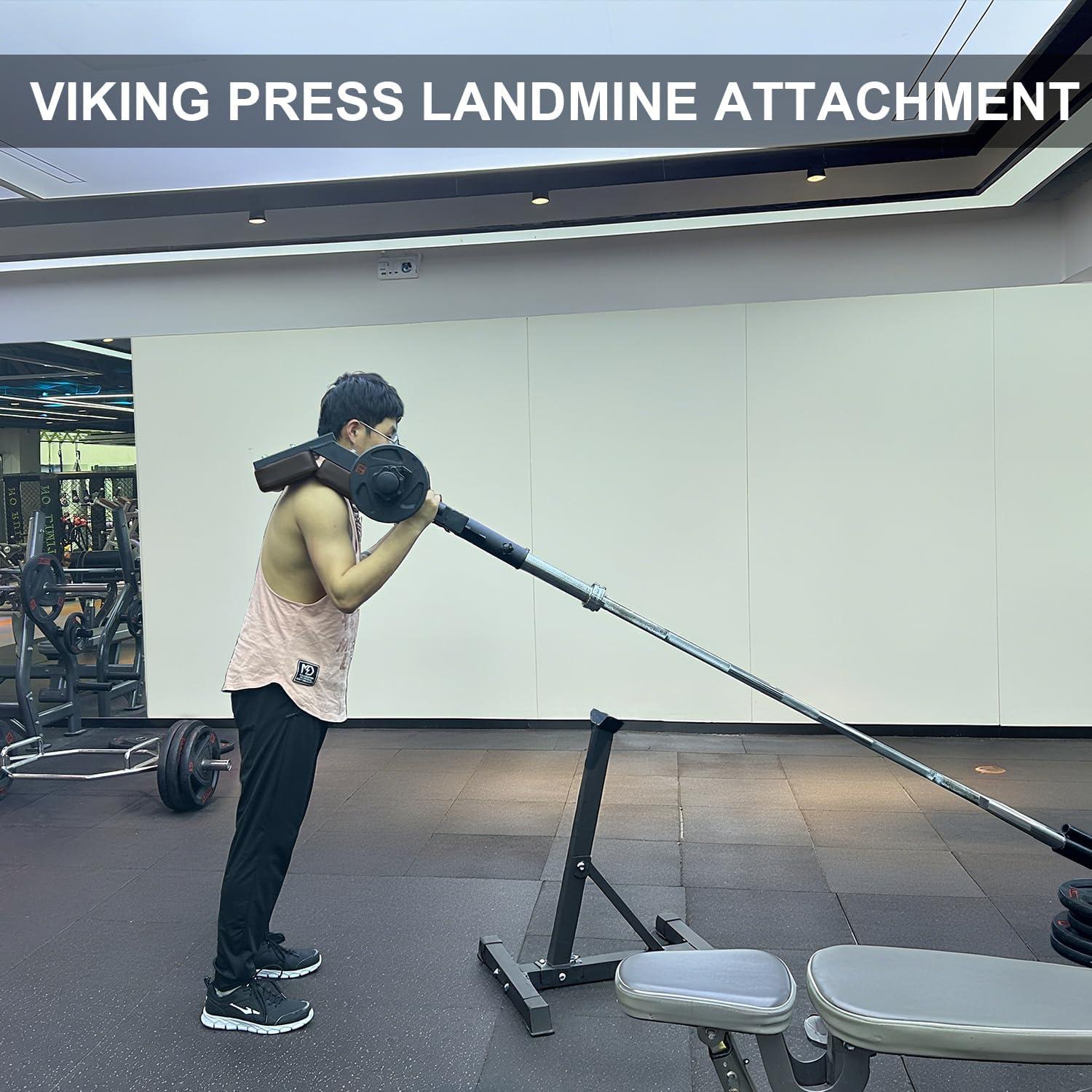 imageViking Press Landmine Handle for 2Inch Barbell Hack Squat TBar Row Attachment Strength Training Accessories Shoulder Press Landmine Attachment EquipmentStyle G