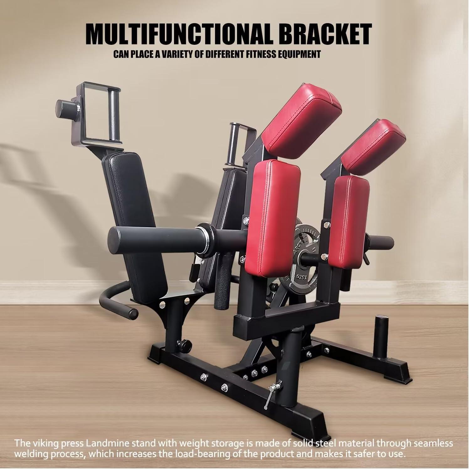 imageViking Press Landmine Handle for 2Inch Barbell Hack Squat TBar Row Attachment Strength Training Accessories Shoulder Press Landmine Attachment EquipmentStyle O