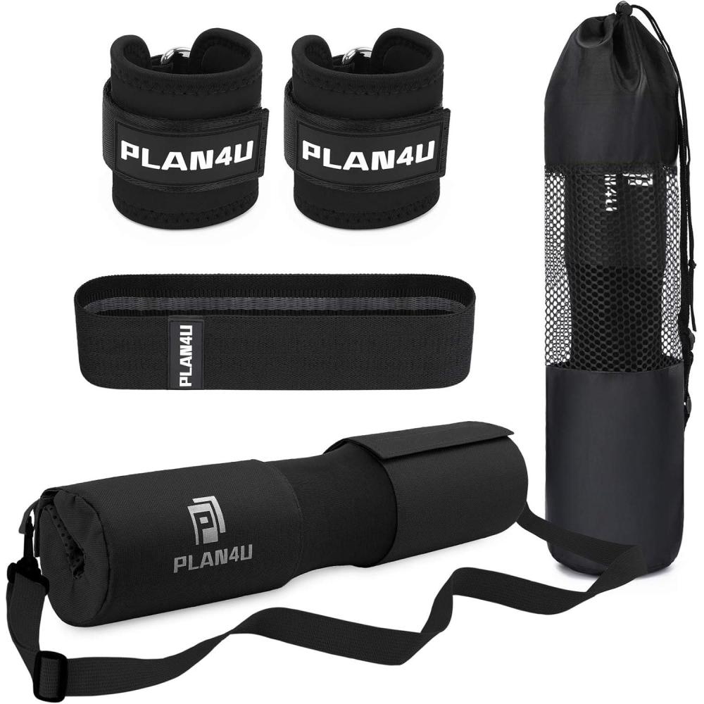 imageBarbell Pad Set for Squat Hip Thrusts Upgraded Workout Foam Weight Lifting Bar Cushion Shoulder Neck Support with AntiSlip Grain Fits Standard Olympic Bars amp Smith MachineBlack