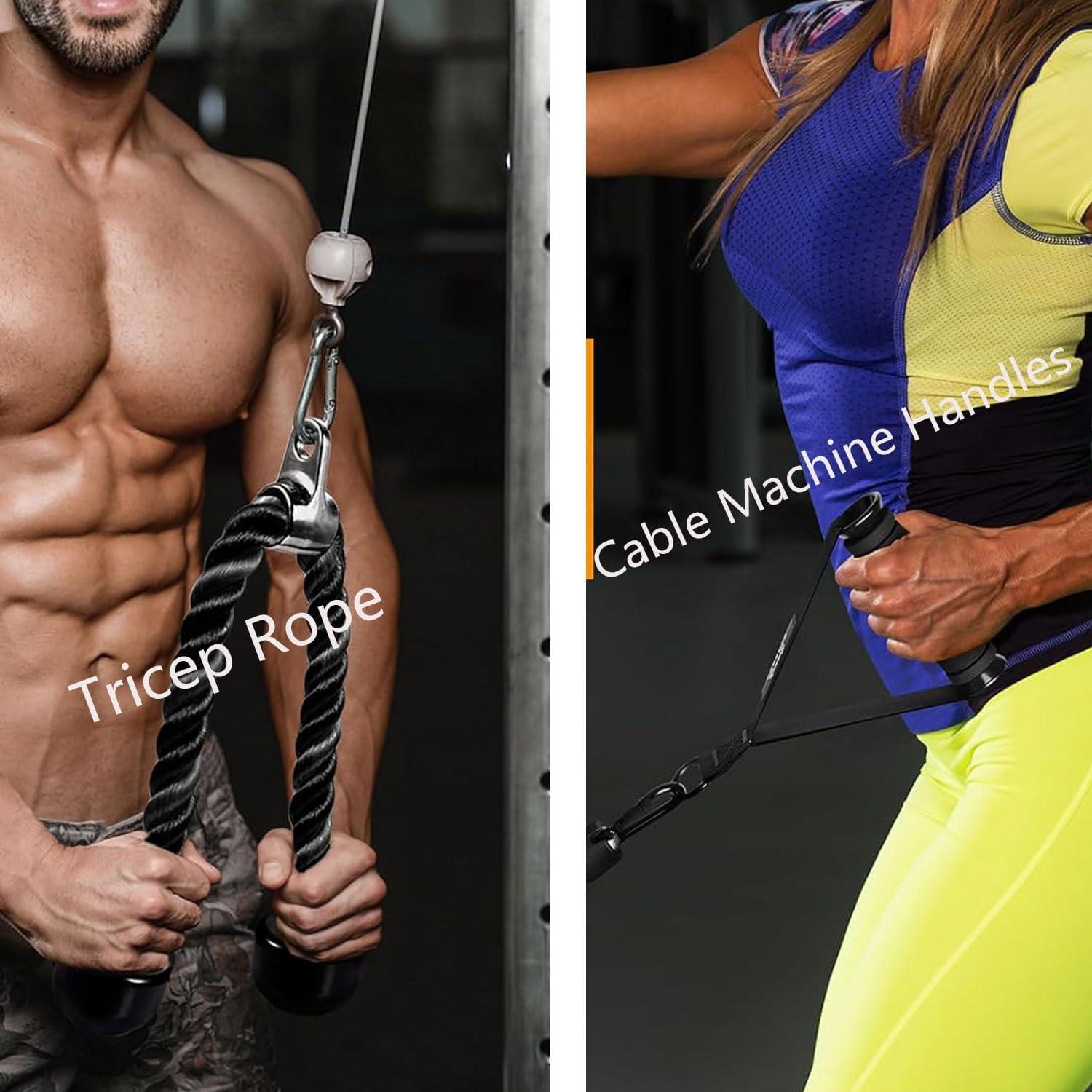 imageCable Machine for Home Gym Triceps Press Down Cable Machine attachments LAT Pull Down attachments Triceps Pull Down attachments Fitness Equipment Cable Accessories