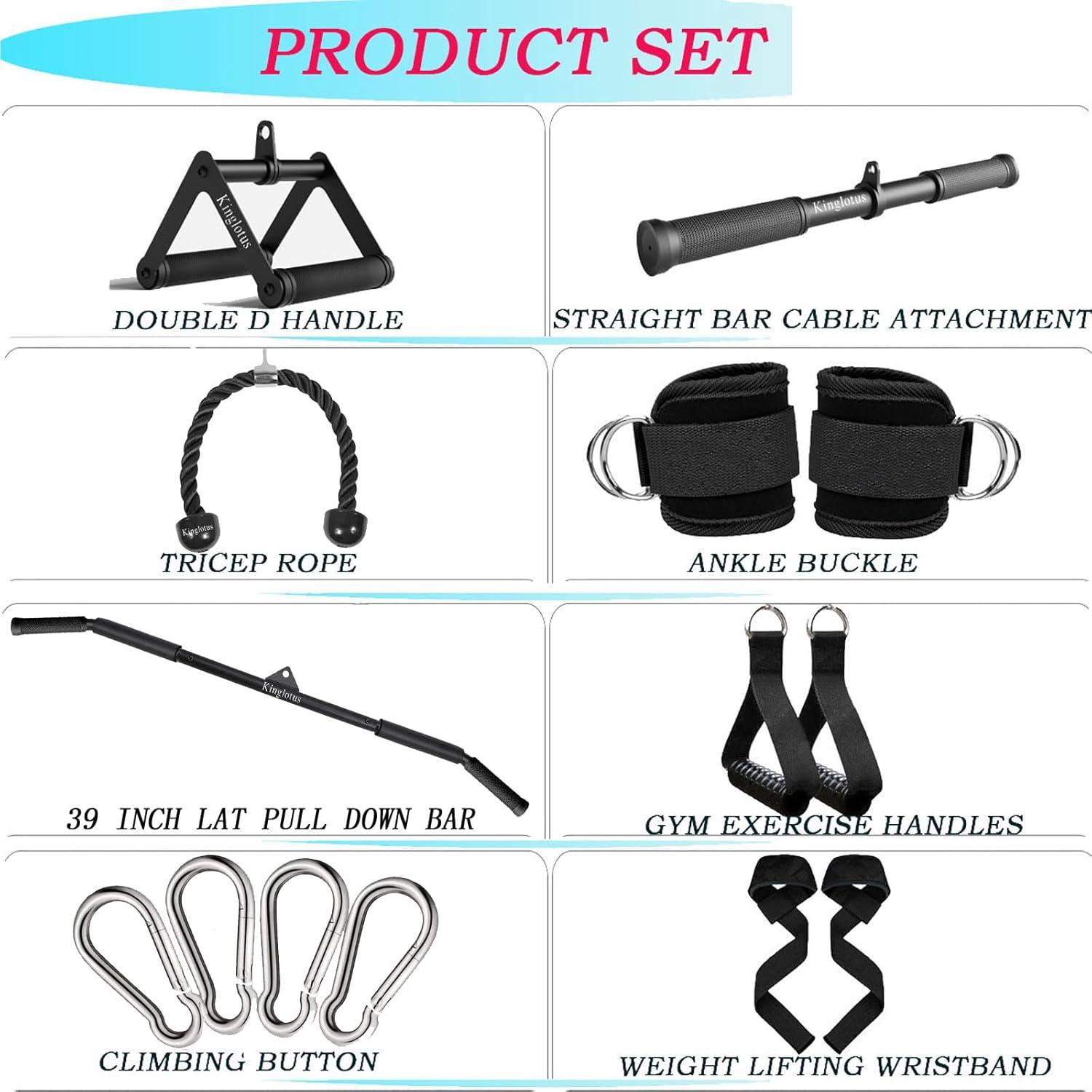 imageCable Machine for Home Gym Triceps Press Down Cable Machine attachments LAT Pull Down attachments Triceps Pull Down attachments Fitness Equipment Cable Accessories