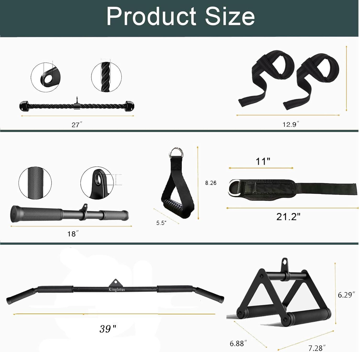 imageCable Machine for Home Gym Triceps Press Down Cable Machine attachments LAT Pull Down attachments Triceps Pull Down attachments Fitness Equipment Cable Accessories