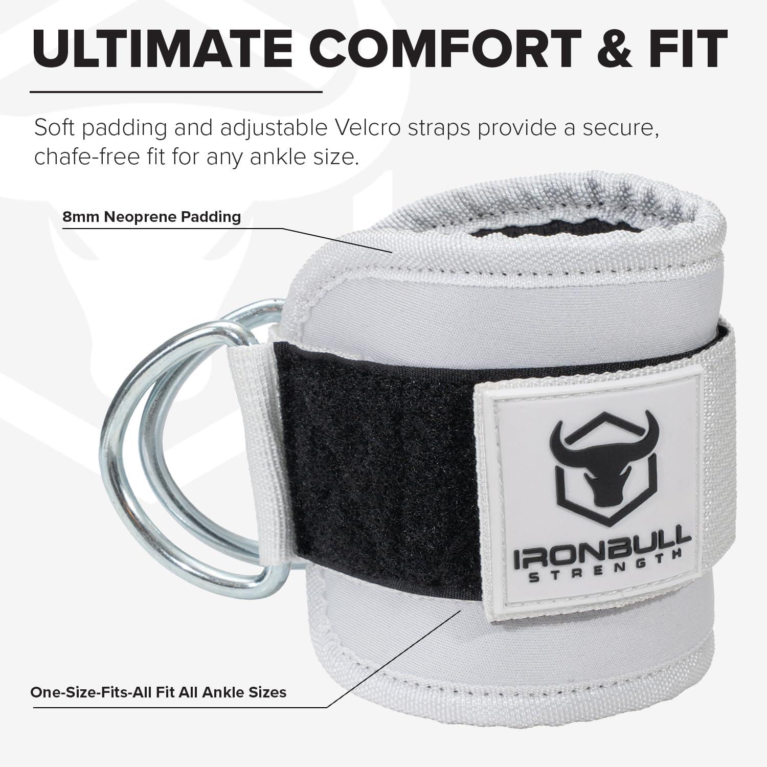 imageWomens Ankle Strap for Cable Machines amp Resistance Bands Gym amp Home Workout Cuff Attachment for Leg Extensions Kickbacks Hip Abductors Booty ExercisesWhite