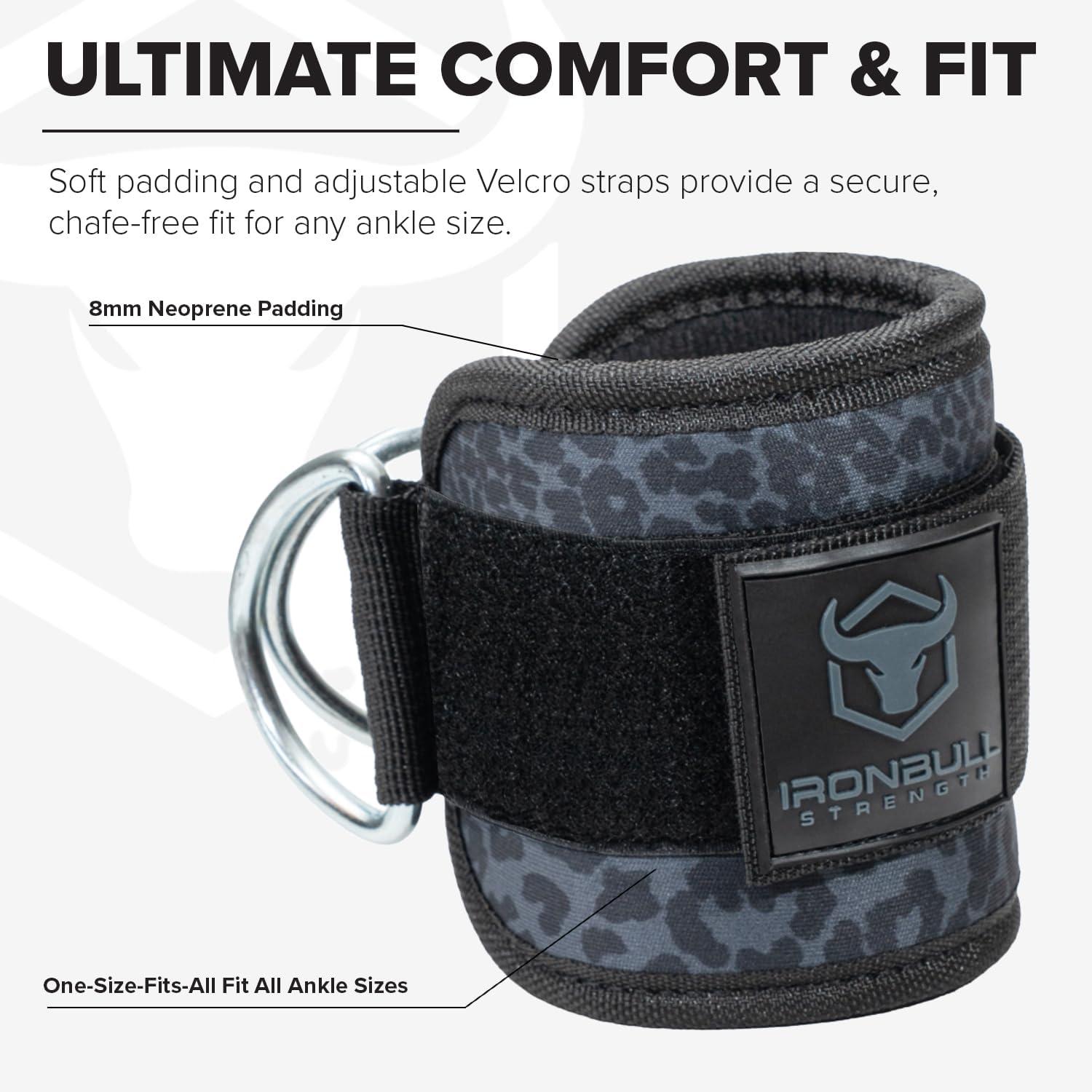 imageWomens Ankle Strap for Cable Machines amp Resistance Bands Gym amp Home Workout Cuff Attachment for Leg Extensions Kickbacks Hip Abductors Booty ExercisesBlack Leopard