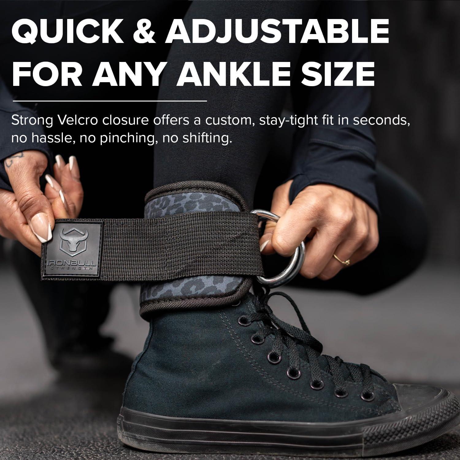 imageWomens Ankle Strap for Cable Machines amp Resistance Bands Gym amp Home Workout Cuff Attachment for Leg Extensions Kickbacks Hip Abductors Booty ExercisesBlack Leopard