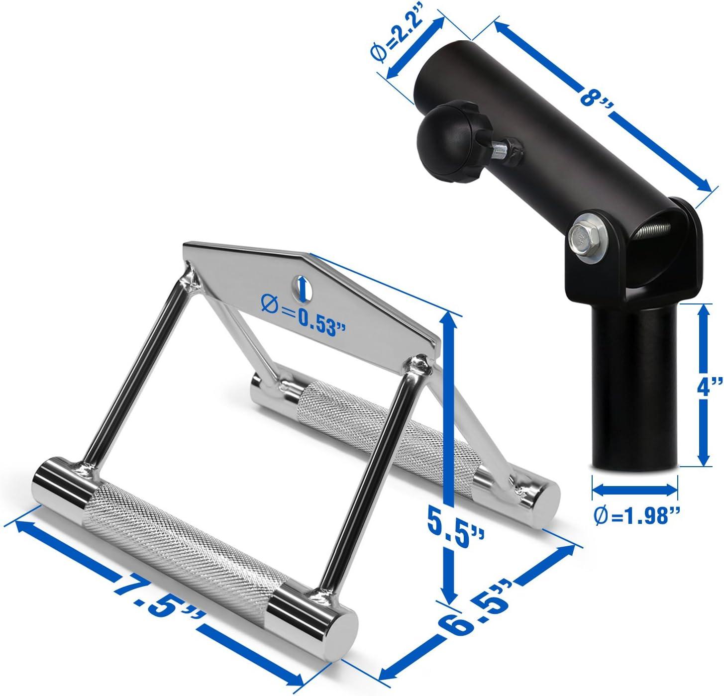 imageYes4All TBar Row Plate Post Insert Landmine Attachment Fit 1 amp 2 Olympic Bars Full 360 Swivel amp Easy to InstallD Combo TBar Row Insert Double D Handle