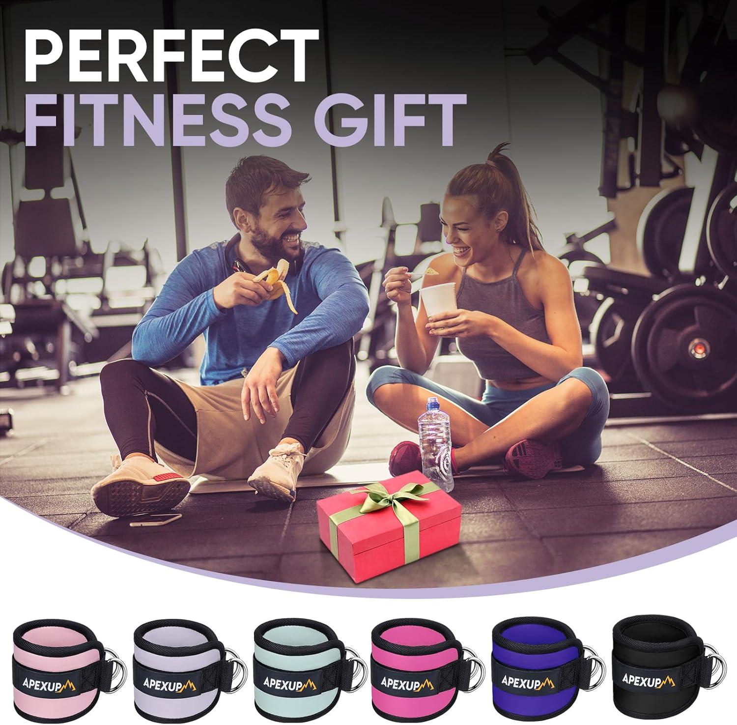 imageAPEXUP Ankle Strap for Cable Machine Ankle Resistance Bands Cable Kick Back Ankle Straps for Gym Glute Workouts Leg Extensions Adjustable Straps with Neoprene PaddingPastel Purple