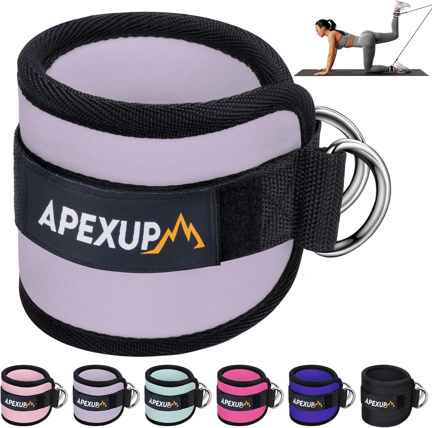 imageAPEXUP Ankle Strap for Cable Machine Ankle Resistance Bands Cable Kick Back Ankle Straps for Gym Glute Workouts Leg Extensions Adjustable Straps with Neoprene PaddingPastel Purple