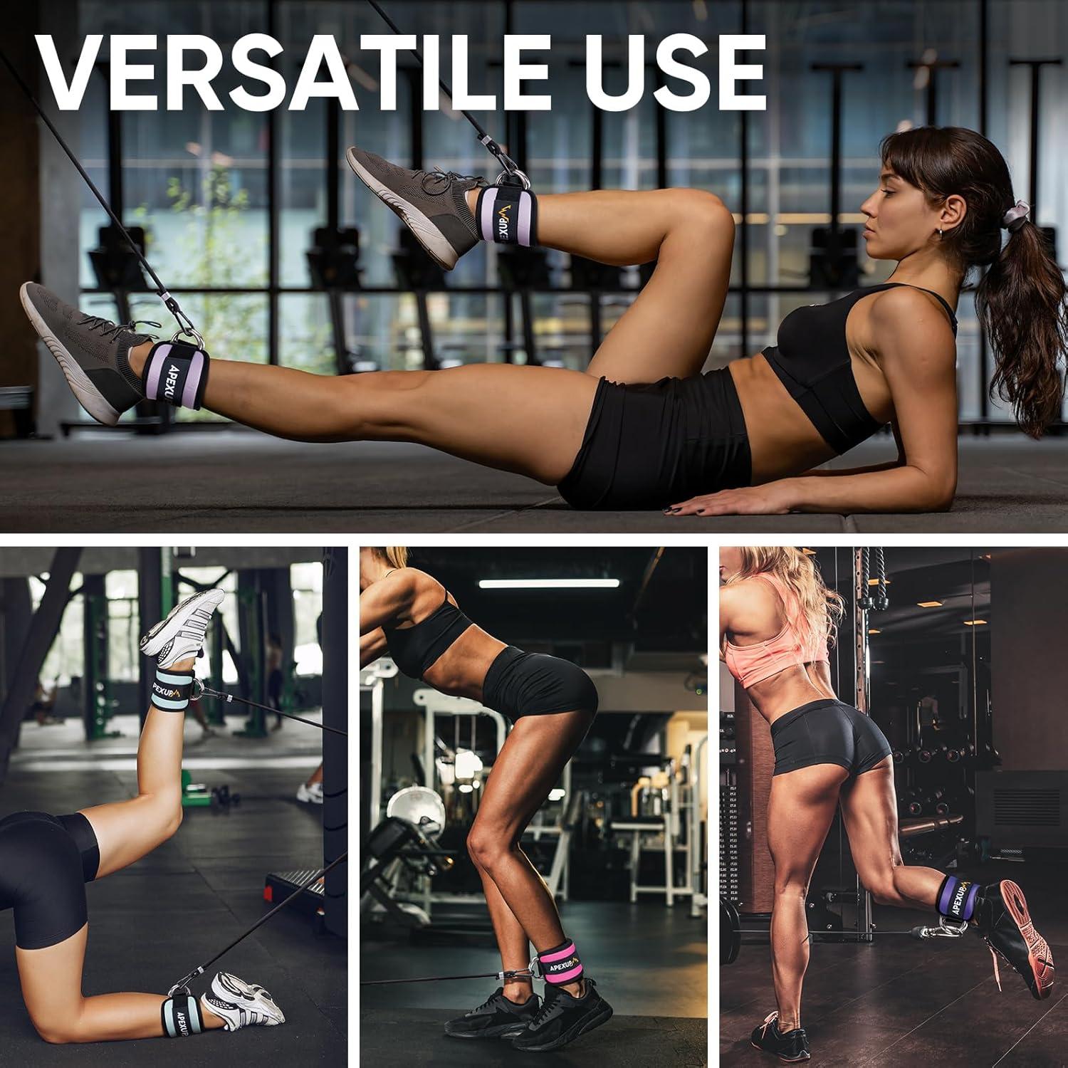 imageAPEXUP Ankle Strap for Cable Machine Ankle Resistance Bands Cable Kick Back Ankle Straps for Gym Glute Workouts Leg Extensions Adjustable Straps with Neoprene PaddingPastel Purple