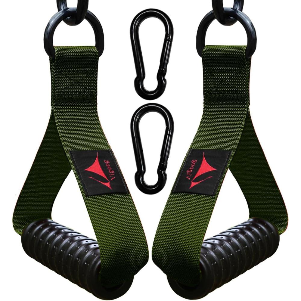 image1000lbs Heavy Duty Fitness Handles NonSlip Rubber Exercise Grips for Cable Machines Resistance Bands Pulley Systems Universal Attachment for Home amp Commercial Gym Workout EquipmentsMilitary Green XR