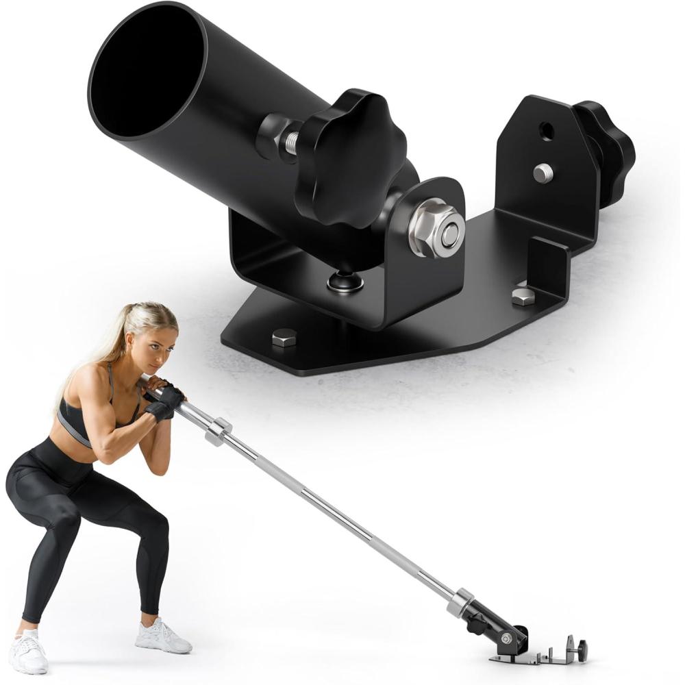 imageEVERSTRONG T Bar Row Attachment with V Bar Attachment Landmine Handle  360 Swivel Landmine Attachment for Barbell for FullBody Workout in Home Gym  Small Spaces  Deadlifts Squats Landmine Stand2 RackWall Mount
